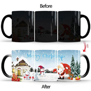 Merry Christmas Magic Mug Temperature Colour Changing Mugs Heat Sensitive