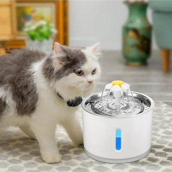 Automatic Pet Cat Water Fountain With LED Lighting USB Dogs Cats Mute Drinker Feeder Bowl Drinking Dispenser - Elite Hub Essentials