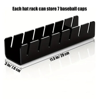 7-Holes Baseball Cap Display Rack Durable Clear Acrylic Hat Holder - Elite Hub Essentials