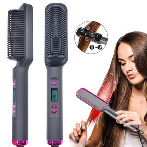 Electric Hot Comb Multifunctional Straight Hair Straightener Comb Negative Ion Anti-Scalding Styling Tool Straightening Brush - Elite Hub Essentials